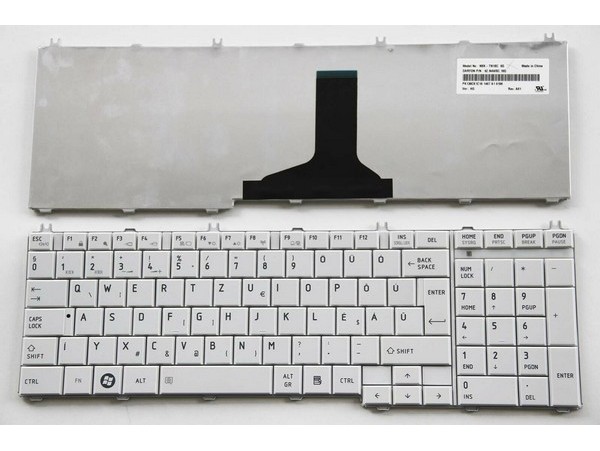 Tipkovnica za Toshiba Satellite C655 C655D L750 L750D L755 L755D L675D NSK-TN1SC0Q / QWERTZ) standard EU Bela